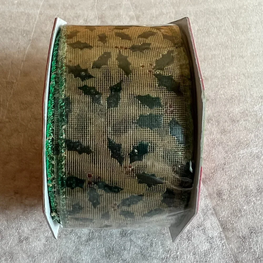 Assorted Christmas Ribbon/Garland - 12-foot length each - 5 Spools (Unopened)